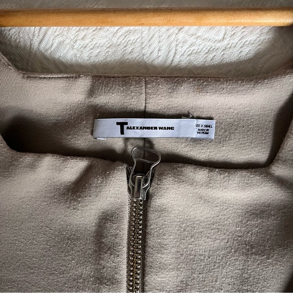 T Alexander Wang Zip-Front Shift bodycon Dress in Beige XS - Picture 2 of 4